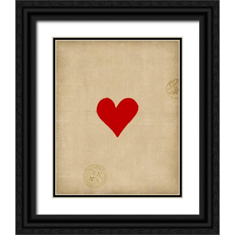 Heart Black Ornate Wood Framed Art Print with Double Matting by Vision Studio