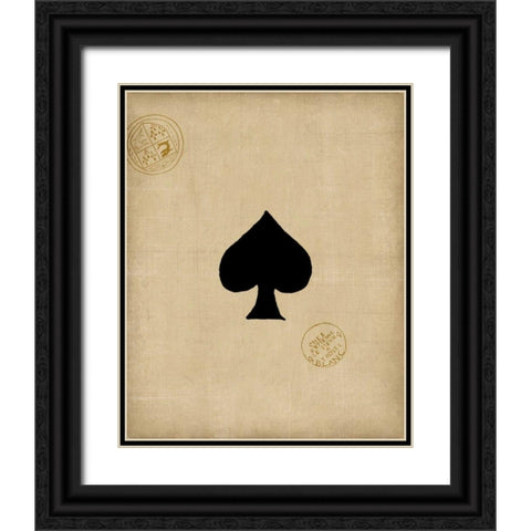 Spade Black Ornate Wood Framed Art Print with Double Matting by Vision Studio
