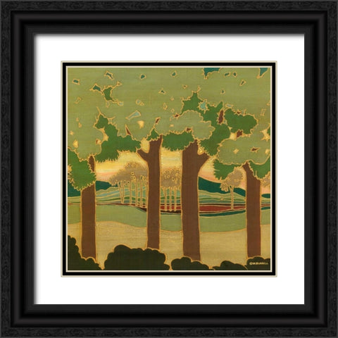 Arts and Crafts Landscape II Black Ornate Wood Framed Art Print with Double Matting by Russell, Wendy
