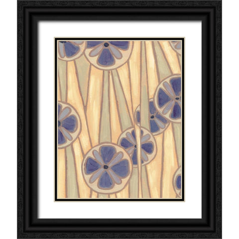 Lavender Reeds II Black Ornate Wood Framed Art Print with Double Matting by Deans, Karen
