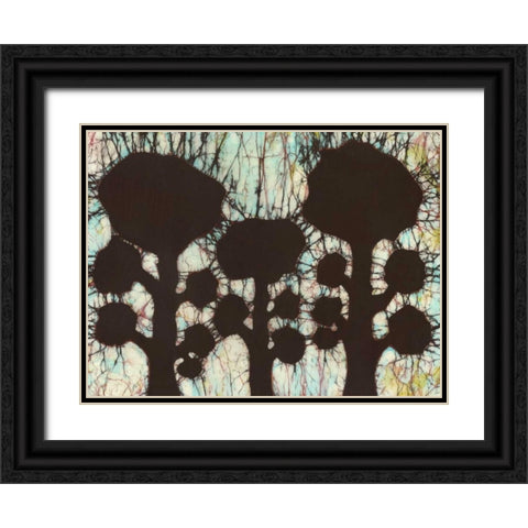 Batik Hedges I Black Ornate Wood Framed Art Print with Double Matting by Davis, Andrea