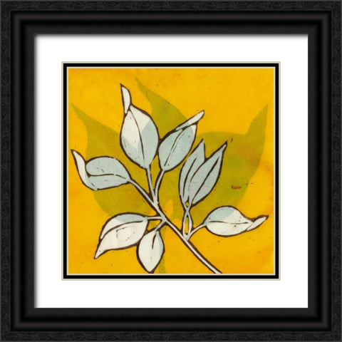 Gold Batik Botanical I Black Ornate Wood Framed Art Print with Double Matting by Davis, Andrea