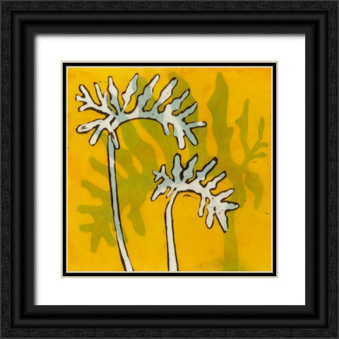 Gold Batik Botanical V Black Ornate Wood Framed Art Print with Double Matting by Davis, Andrea