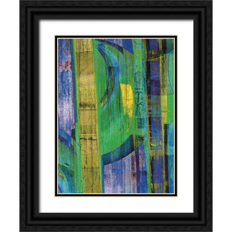 Blue on Blue II Black Ornate Wood Framed Art Print with Double Matting by Mountain, Ricki