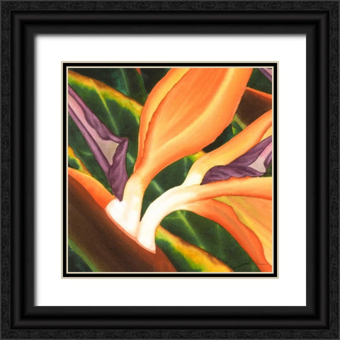 Bird of Paradise Tile III Black Ornate Wood Framed Art Print with Double Matting by Higby, Jason