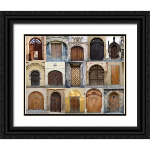 Doors II Black Ornate Wood Framed Art Print with Double Matting by Christensen, Jim
