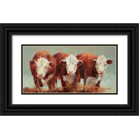Three of a Kind Black Ornate Wood Framed Art Print with Double Matting by Hawley, Carolyne