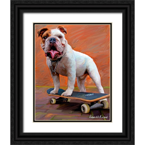 Bull Dog Nose Grind Black Ornate Wood Framed Art Print with Double Matting by McClintock, Robert