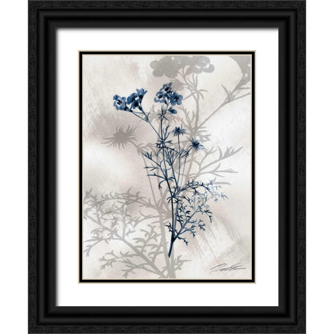 Indigo Bloom I Black Ornate Wood Framed Art Print with Double Matting by Butler, John