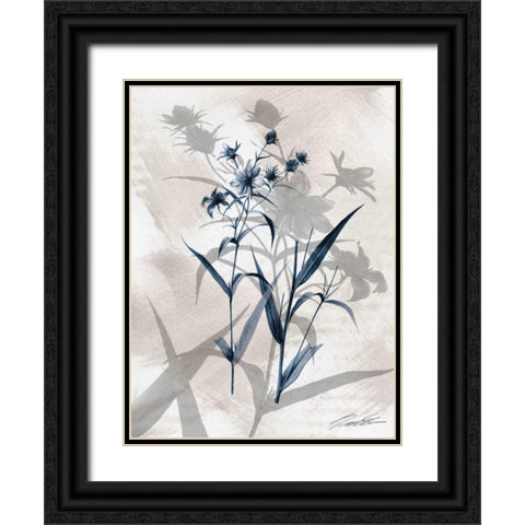 Indigo Bloom IV Black Ornate Wood Framed Art Print with Double Matting by Butler, John