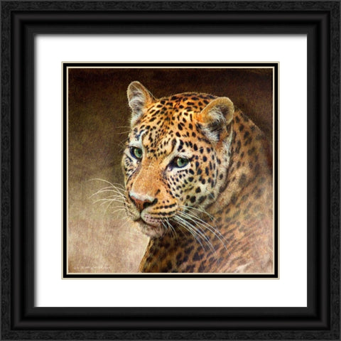 Leopard Black Ornate Wood Framed Art Print with Double Matting by Vest, Chris
