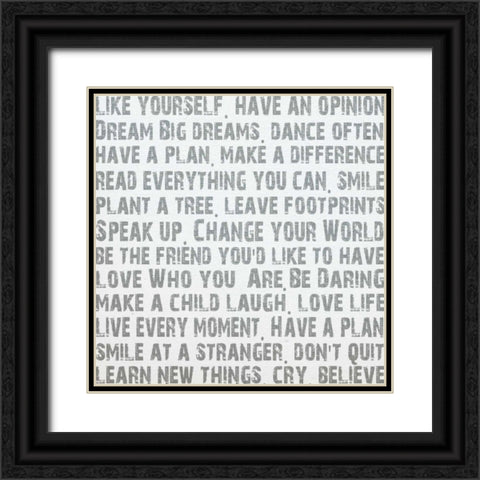 Words Black Ornate Wood Framed Art Print with Double Matting by James, Andrea