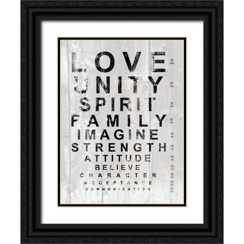 Eye Chart I Black Ornate Wood Framed Art Print with Double Matting by James, Andrea