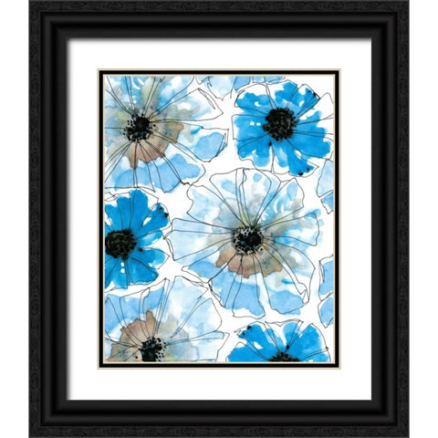 Water Blossoms I Black Ornate Wood Framed Art Print with Double Matting by Velasquez, Deborah