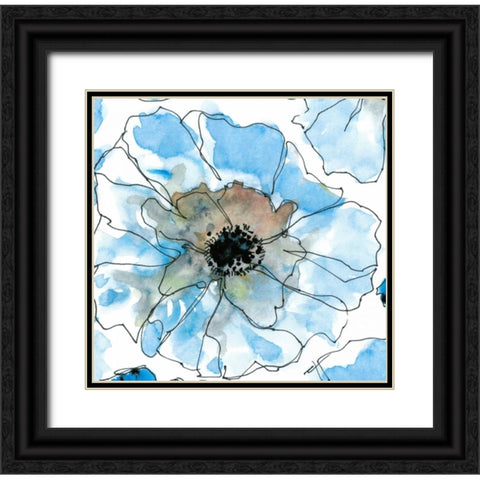 Water Blossoms II Black Ornate Wood Framed Art Print with Double Matting by Velasquez, Deborah