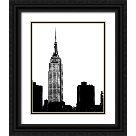 NYC Skyline I Black Ornate Wood Framed Art Print with Double Matting by Pica, Jeff