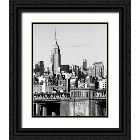 NYC Skyline II Black Ornate Wood Framed Art Print with Double Matting by Pica, Jeff