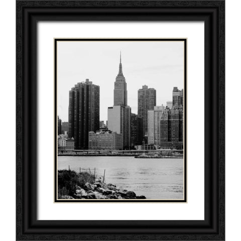 NYC Skyline III Black Ornate Wood Framed Art Print with Double Matting by Pica, Jeff