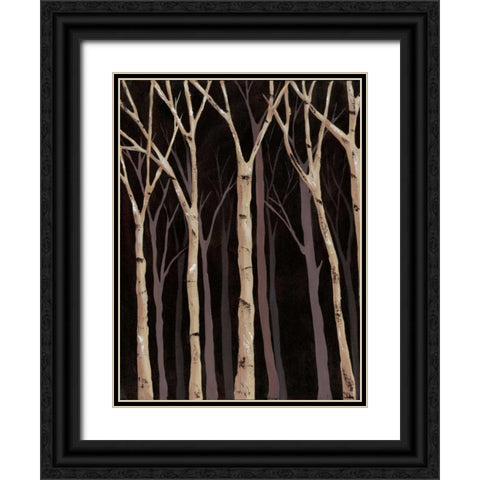 Midnight Birches I Black Ornate Wood Framed Art Print with Double Matting by Reynolds, Jade