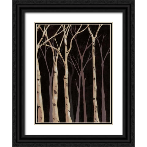 Midnight Birches II Black Ornate Wood Framed Art Print with Double Matting by Reynolds, Jade