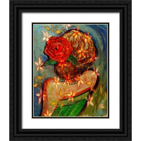 Bella III Black Ornate Wood Framed Art Print with Double Matting by Harrington, Danielle