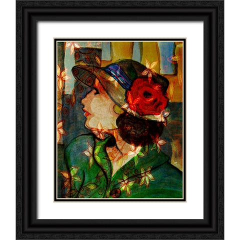 Bella IV Black Ornate Wood Framed Art Print with Double Matting by Harrington, Danielle