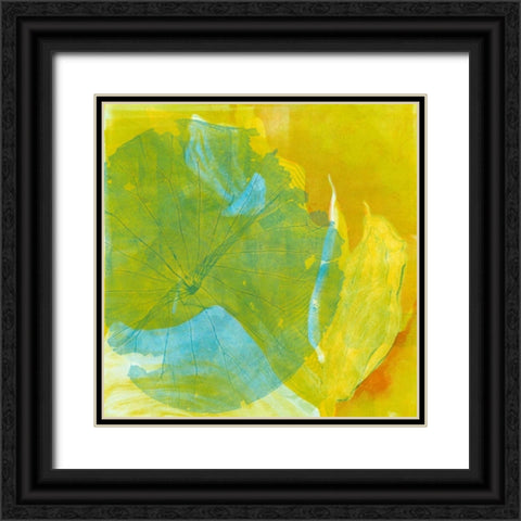 Lotus Monotype I Black Ornate Wood Framed Art Print with Double Matting by Roth, Carolyn