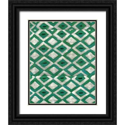 Silk Road Ikat I Black Ornate Wood Framed Art Print with Double Matting by Zarris, Chariklia