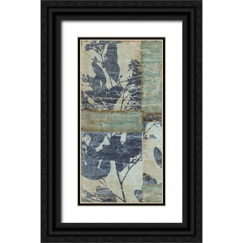 Indigo Branches I Black Ornate Wood Framed Art Print with Double Matting by Goldberger, Jennifer