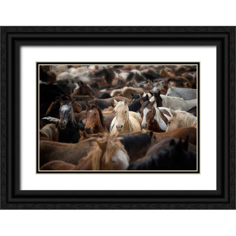 Meeting Place Black Ornate Wood Framed Art Print with Double Matting by PHBurchett