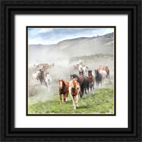 Stampede II Black Ornate Wood Framed Art Print with Double Matting by PHBurchett