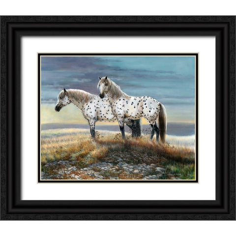 Appaloosa Sundown Black Ornate Wood Framed Art Print with Double Matting by Mock, Carolyn