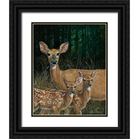 On Alert Black Ornate Wood Framed Art Print with Double Matting by Mock, Carolyn