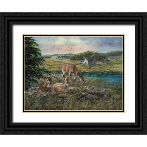 Evening Shadows Black Ornate Wood Framed Art Print with Double Matting by Mock, Carolyn