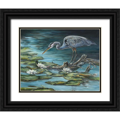 Heron Haven Black Ornate Wood Framed Art Print with Double Matting by Mock, Carolyn