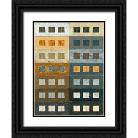 Urban Grid I Black Ornate Wood Framed Art Print with Double Matting by Archie, Kate