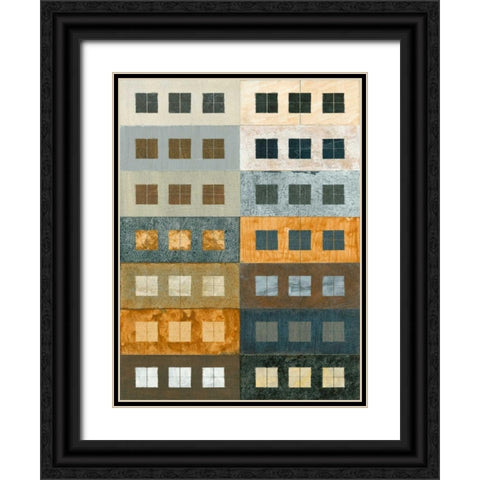 Urban Grid II Black Ornate Wood Framed Art Print with Double Matting by Archie, Kate