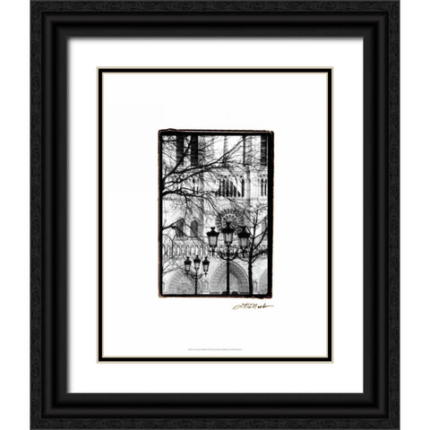 Notre Dame Cathedral II Black Ornate Wood Framed Art Print with Double Matting by DeNardo, Laura