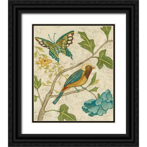 Antique Aviary III Black Ornate Wood Framed Art Print with Double Matting by Zarris, Chariklia