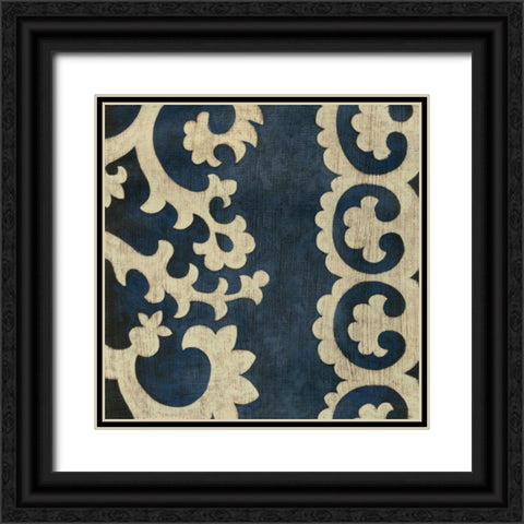 Indigo Suzani I Black Ornate Wood Framed Art Print with Double Matting by Zarris, Chariklia
