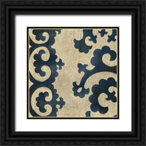 Indigo Suzani II Black Ornate Wood Framed Art Print with Double Matting by Zarris, Chariklia