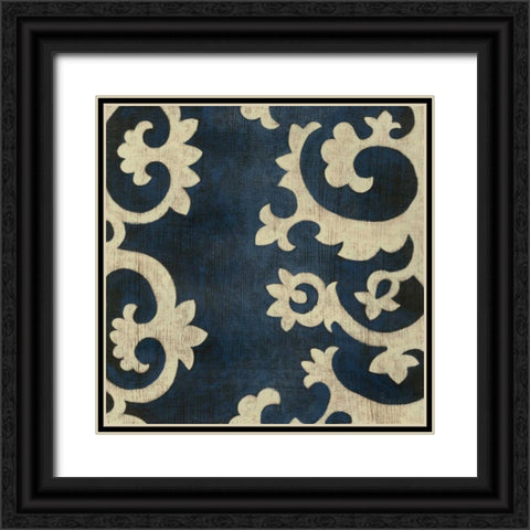 Indigo Suzani IV Black Ornate Wood Framed Art Print with Double Matting by Zarris, Chariklia
