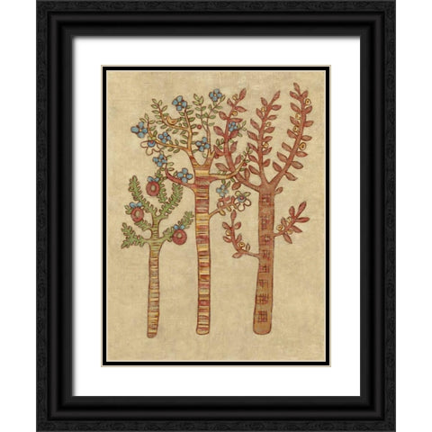 Linen Trees I Black Ornate Wood Framed Art Print with Double Matting by Zarris, Chariklia