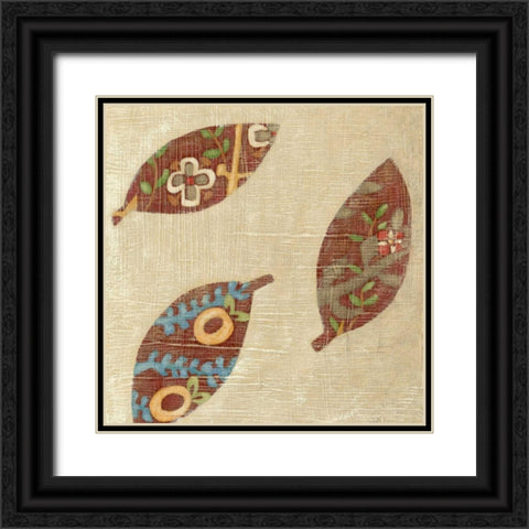 Linen Leaves I Black Ornate Wood Framed Art Print with Double Matting by Zarris, Chariklia