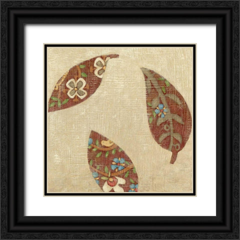 Linen Leaves II Black Ornate Wood Framed Art Print with Double Matting by Zarris, Chariklia