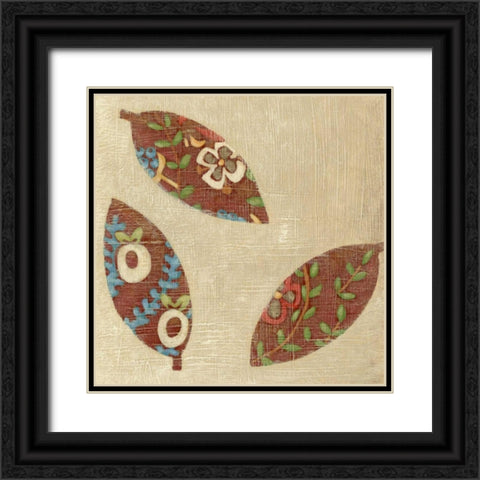 Linen Leaves III Black Ornate Wood Framed Art Print with Double Matting by Zarris, Chariklia