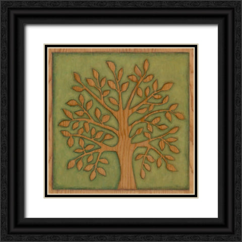Arbor Woodcut I Black Ornate Wood Framed Art Print with Double Matting by Meagher, Megan