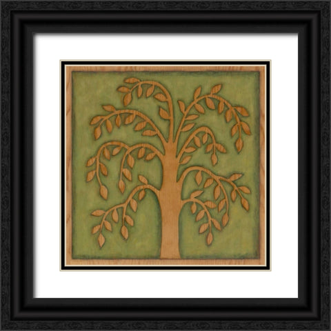 Arbor Woodcut II Black Ornate Wood Framed Art Print with Double Matting by Meagher, Megan