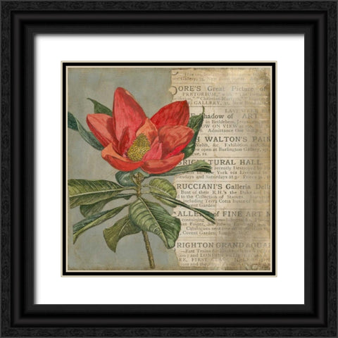 Vintage Fleur Rouge I Black Ornate Wood Framed Art Print with Double Matting by Meagher, Megan