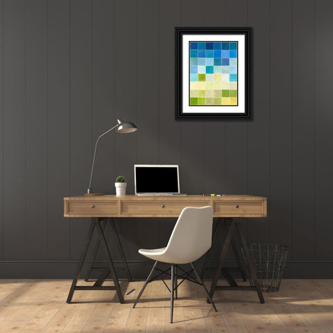 Pixilated Landscape II Black Ornate Wood Framed Art Print with Double Matting by Meagher, Megan